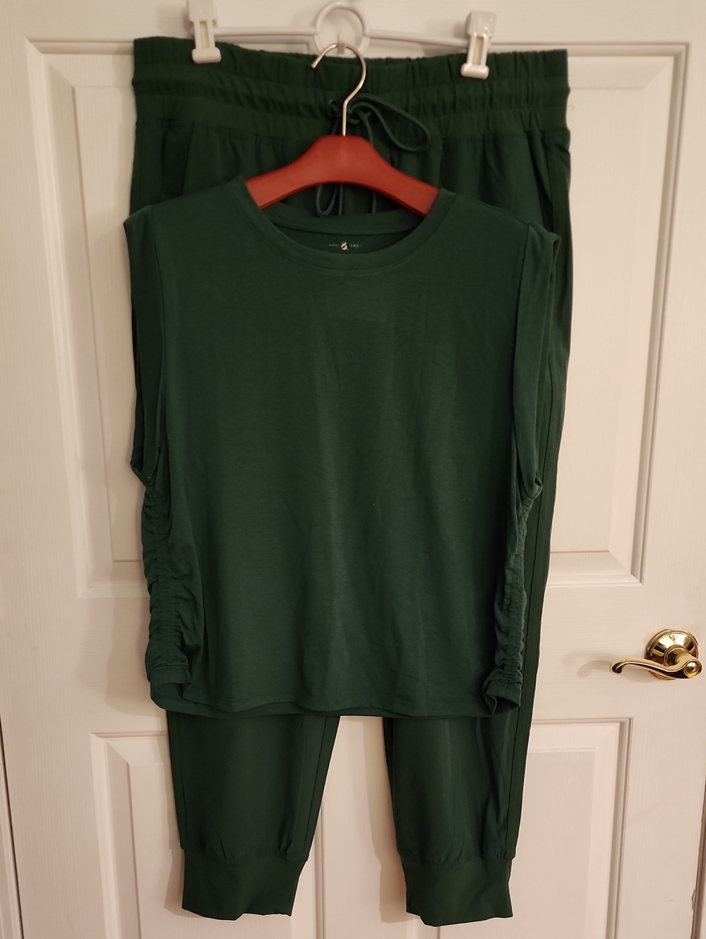 Lou & Grey Forest Green Sleeveless Top and Drawstring Joggers